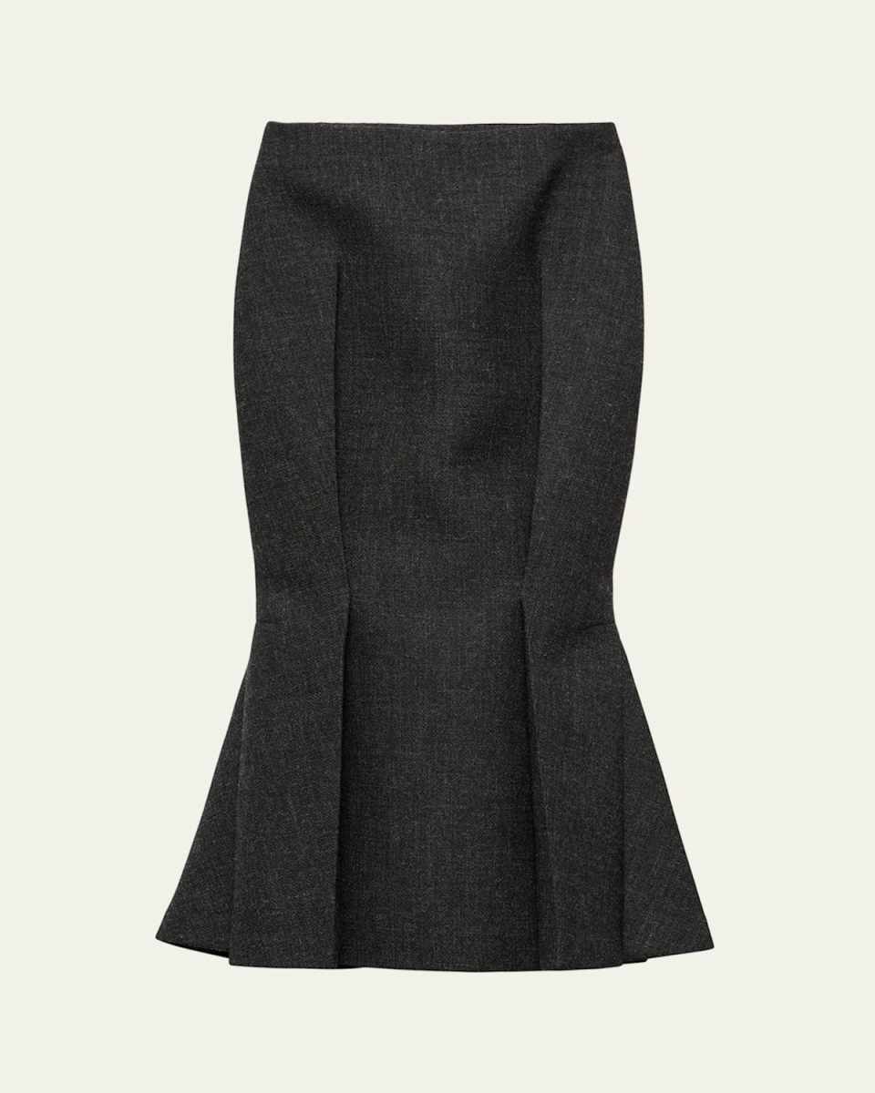 Mermaid Wool Midi Skirt
